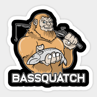 Bassquatch Fishing Fisherman Bigfoot Sticker